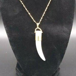Stella & Dot Snake Necklace Gold Tone Horn Tusk Statement Cowboy Edgy Unisex
